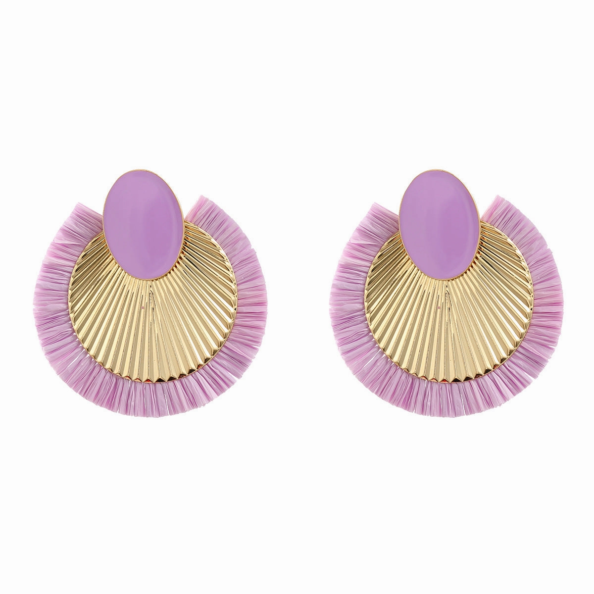 Wholesale Bohemian Raffia Alloy Earrings