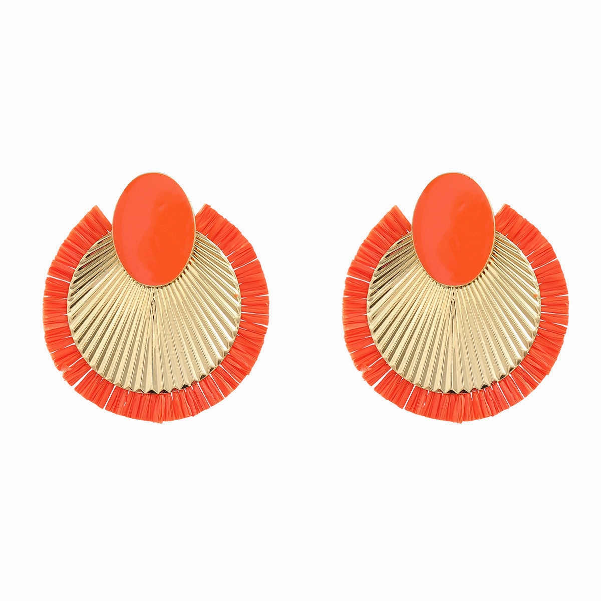 Wholesale Bohemian Raffia Alloy Earrings