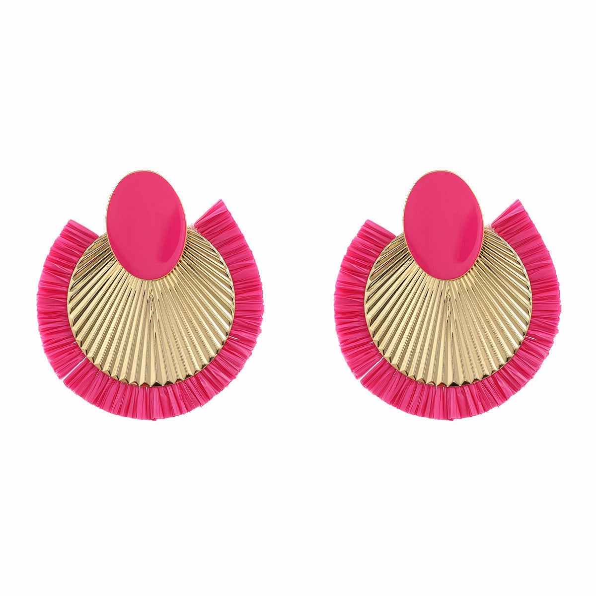 Wholesale Bohemian Raffia Alloy Earrings