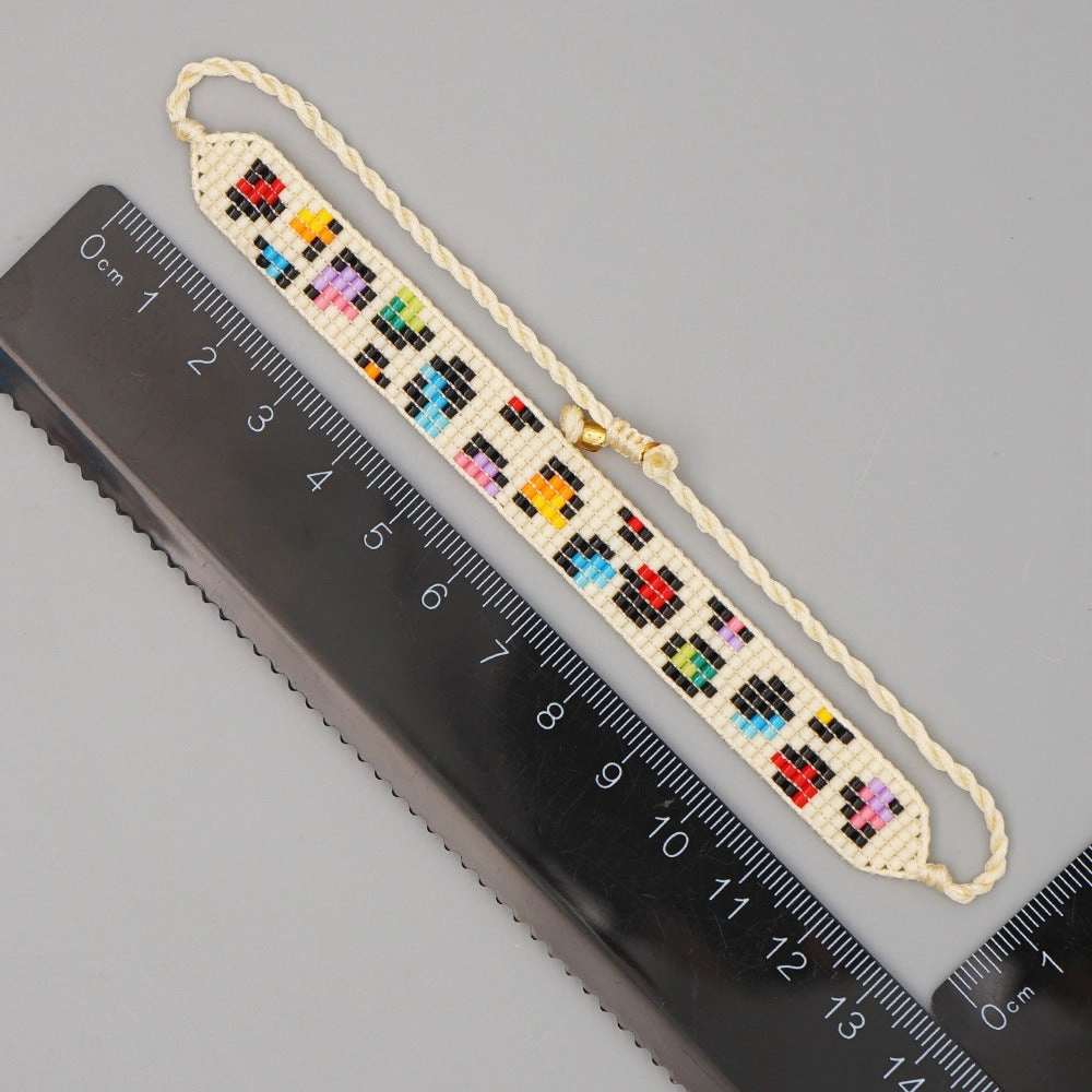 Wholesale Bohemian Rainbow Daisy Glass Bracelet
