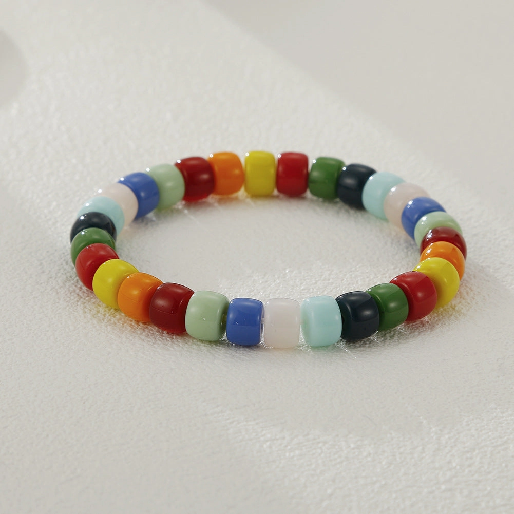 Wholesale Bohemian Rainbow Glass Beads Bracelet