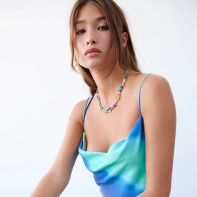 Wholesale Bohemian Resin Beaded Necklace with Multi-layer Folding Necklace