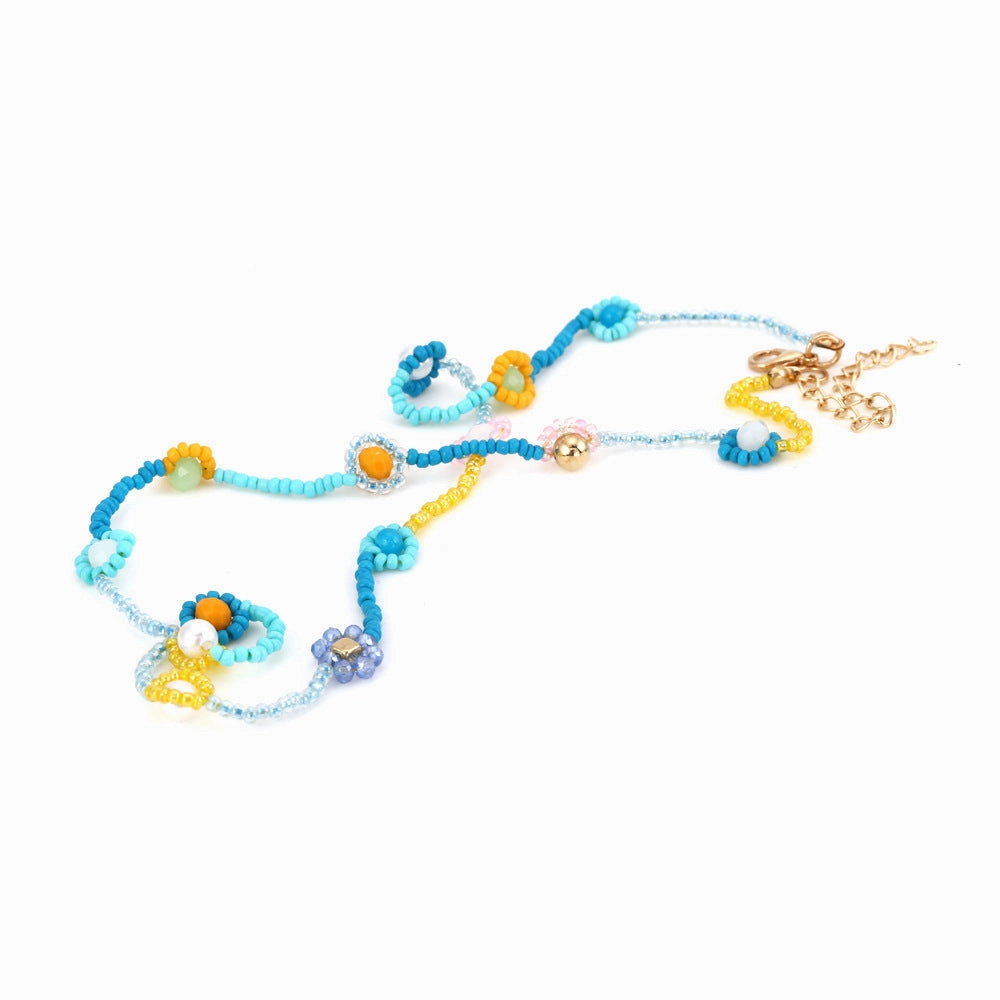 Wholesale Bohemian Resin Beaded Necklace with Multi-layer Folding Necklace