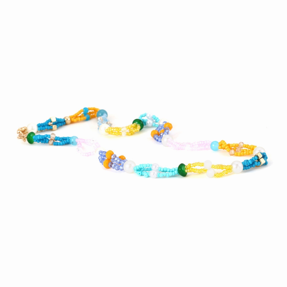 Wholesale Bohemian Resin Beaded Necklace with Multi-layer Folding Necklace