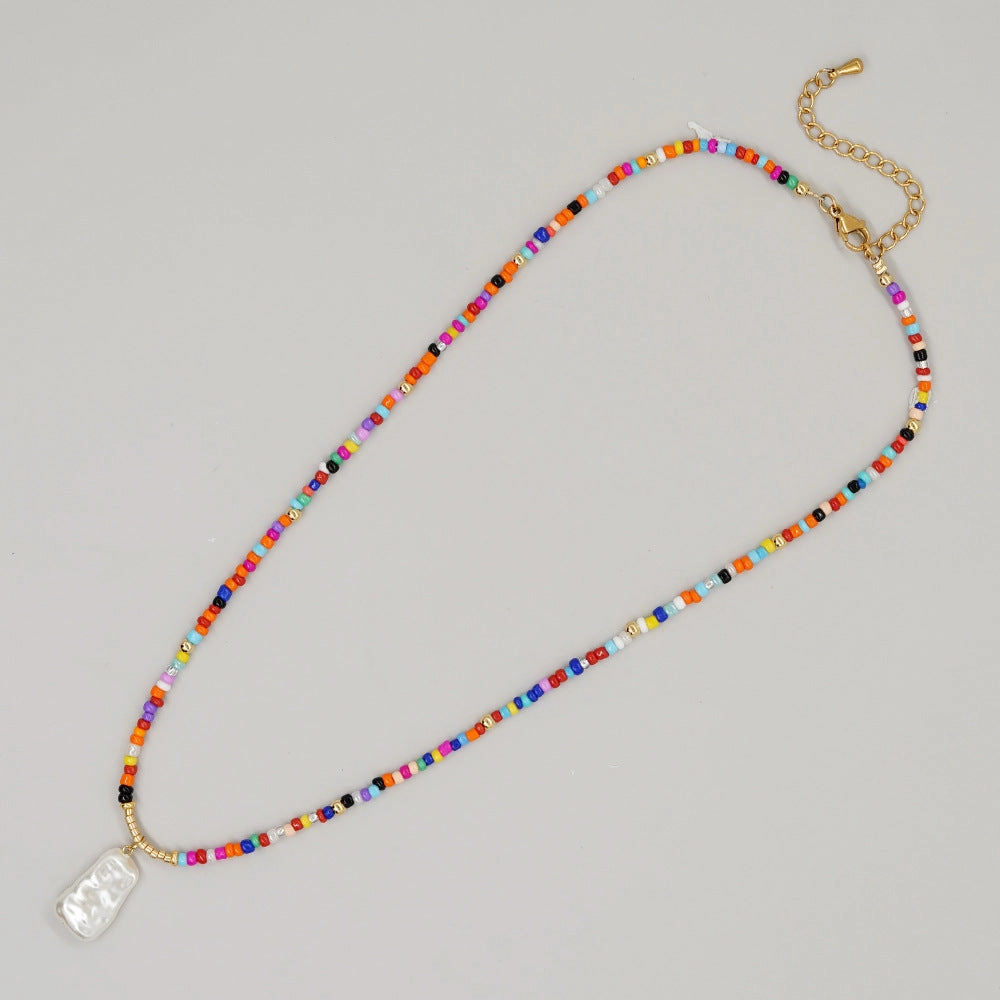 Wholesale Bohemian Seashell Pentagram Heart Daisy Imitation Pearl Necklace