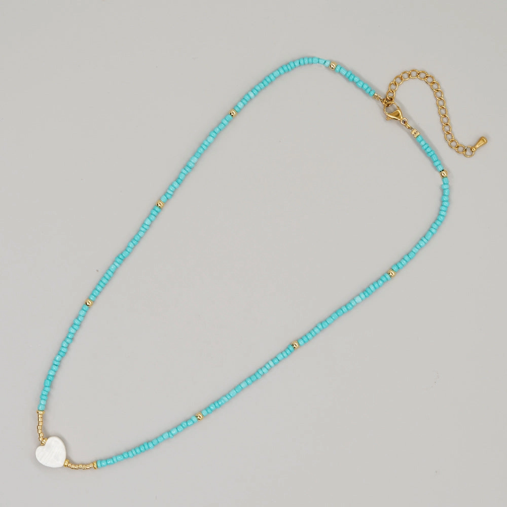 Wholesale Bohemian Seashell Pentagram Heart Daisy Imitation Pearl Necklace