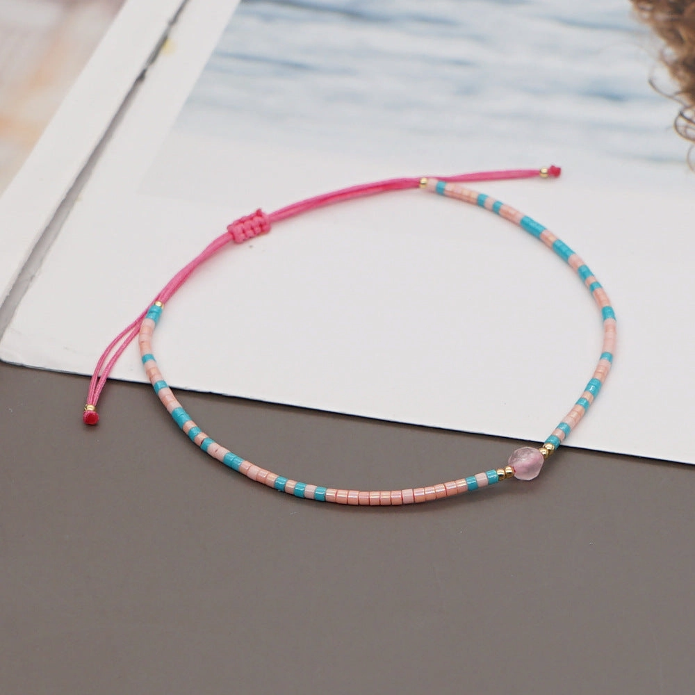 Wholesale Bohemian Semi Precious Stone Stained Glass Bracelet