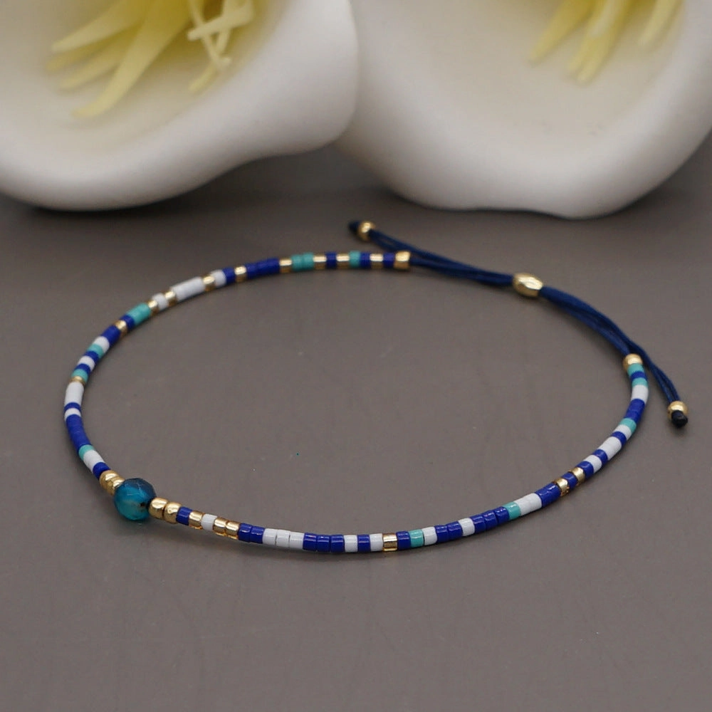 Wholesale Bohemian Semi Precious Stone Stained Glass Bracelet