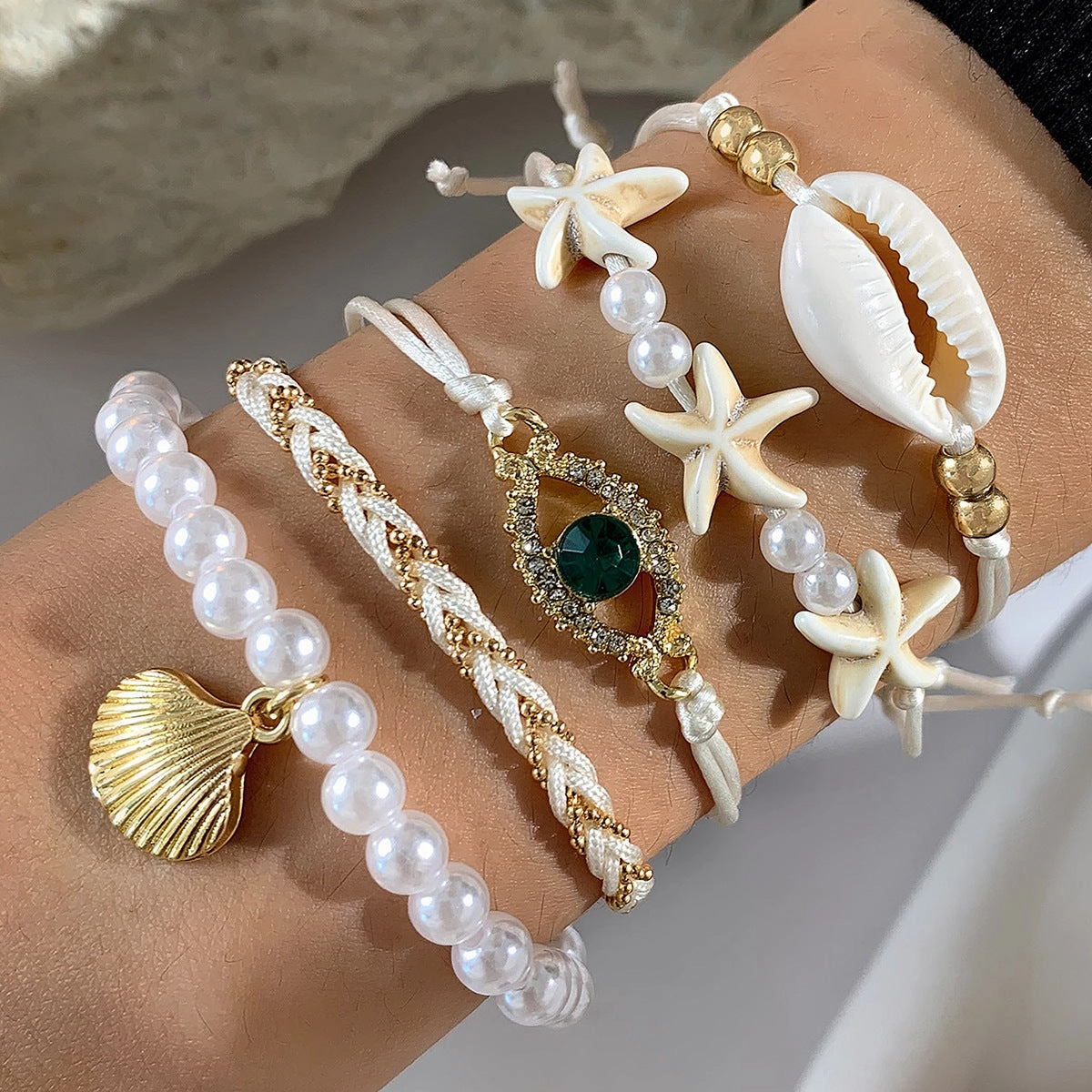 Wholesale Bohemian Shell Beaded Woven Bracelets