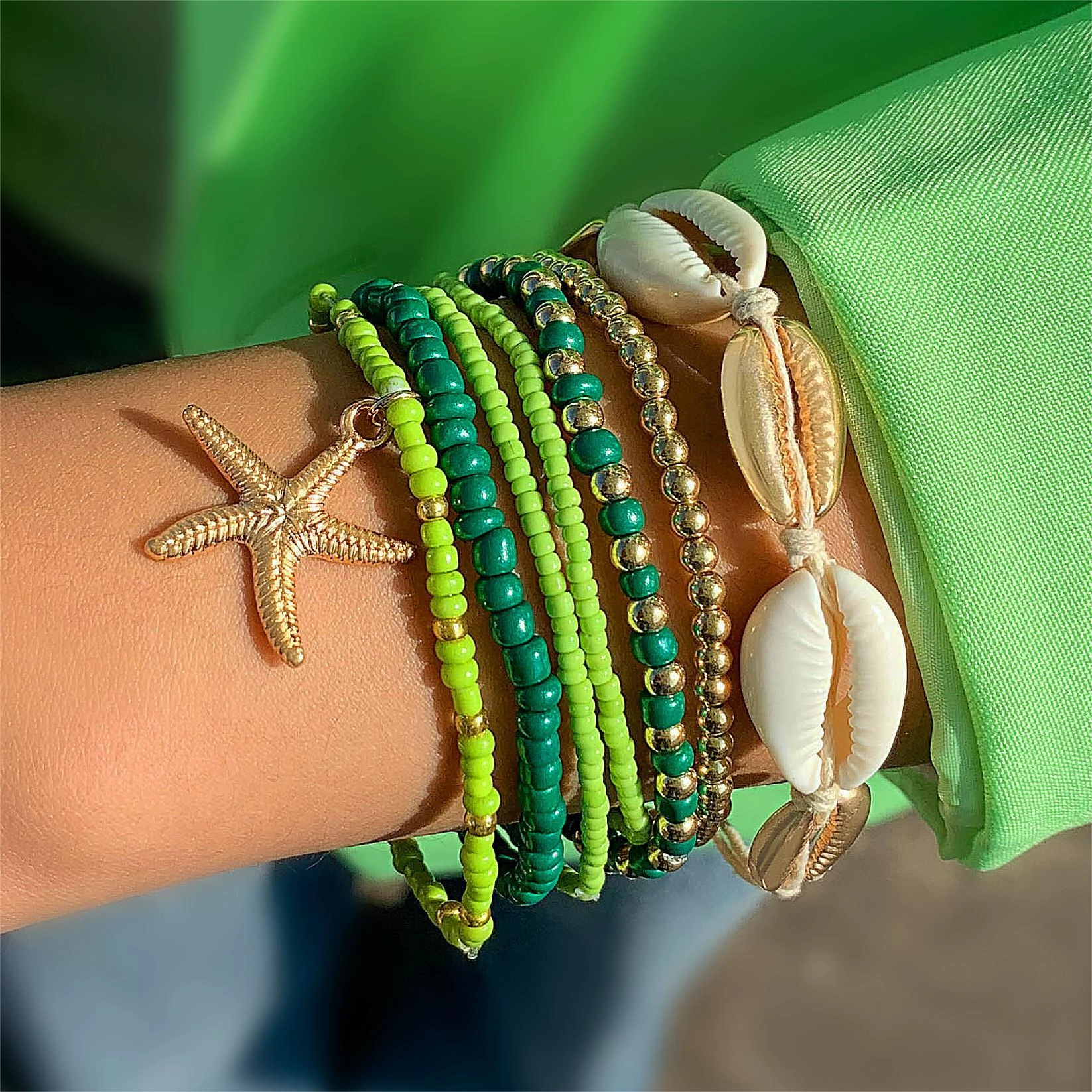 Wholesale Bohemian Shell Beaded Woven Bracelets