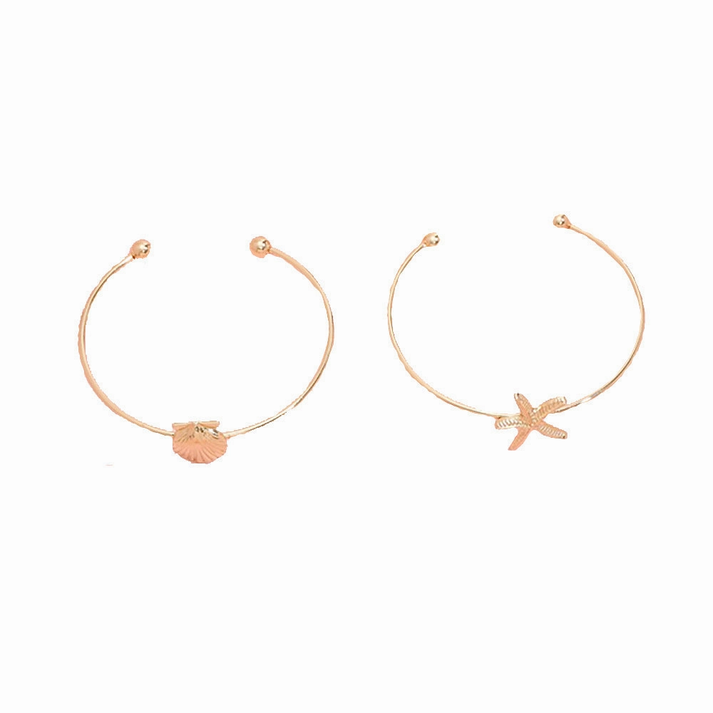 Wholesale Bohemian Shell Pearl Alloy Bracelet Set of 5