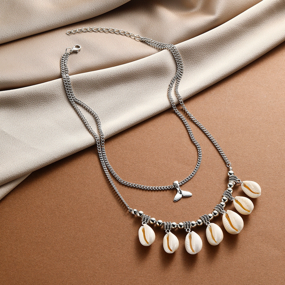 Wholesale Bohemian Shell Pendant Pullout Necklace