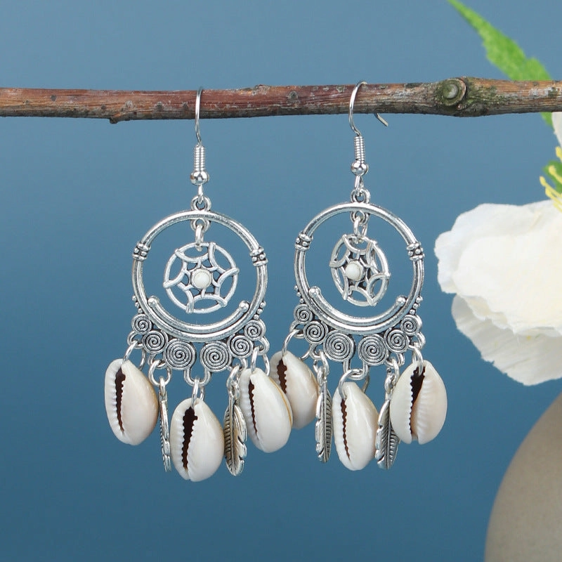 Wholesale Bohemian Silver Turquoise Alloy Earrings