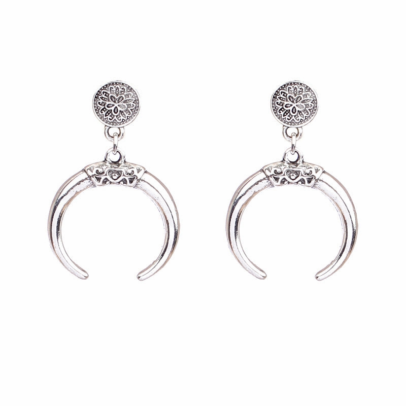 Wholesale Bohemian Silver Turquoise Alloy Earrings