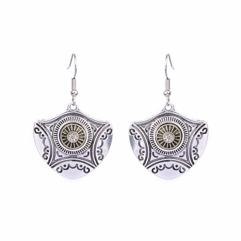 Wholesale Bohemian Silver Turquoise Alloy Earrings