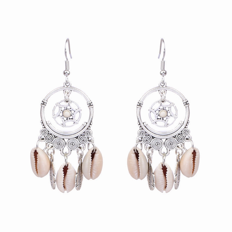 Wholesale Bohemian Silver Turquoise Alloy Earrings