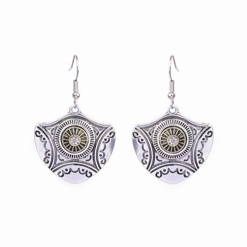 Wholesale Bohemian Silver Turquoise Alloy Earrings