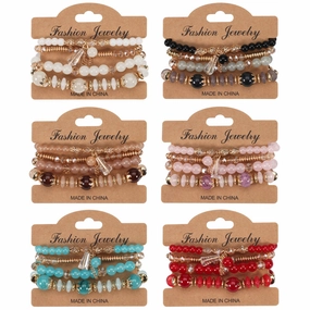 Wholesale Bohemian Stained Glass Bracelets Set of Four