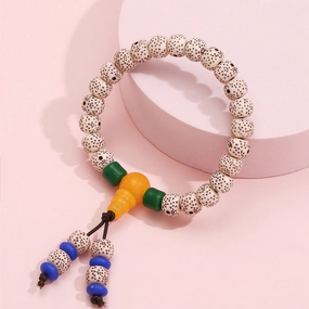 Wholesale Bohemian Star and Moon Polka Dot Bodhi Seed Tassel Beaded Bracelet