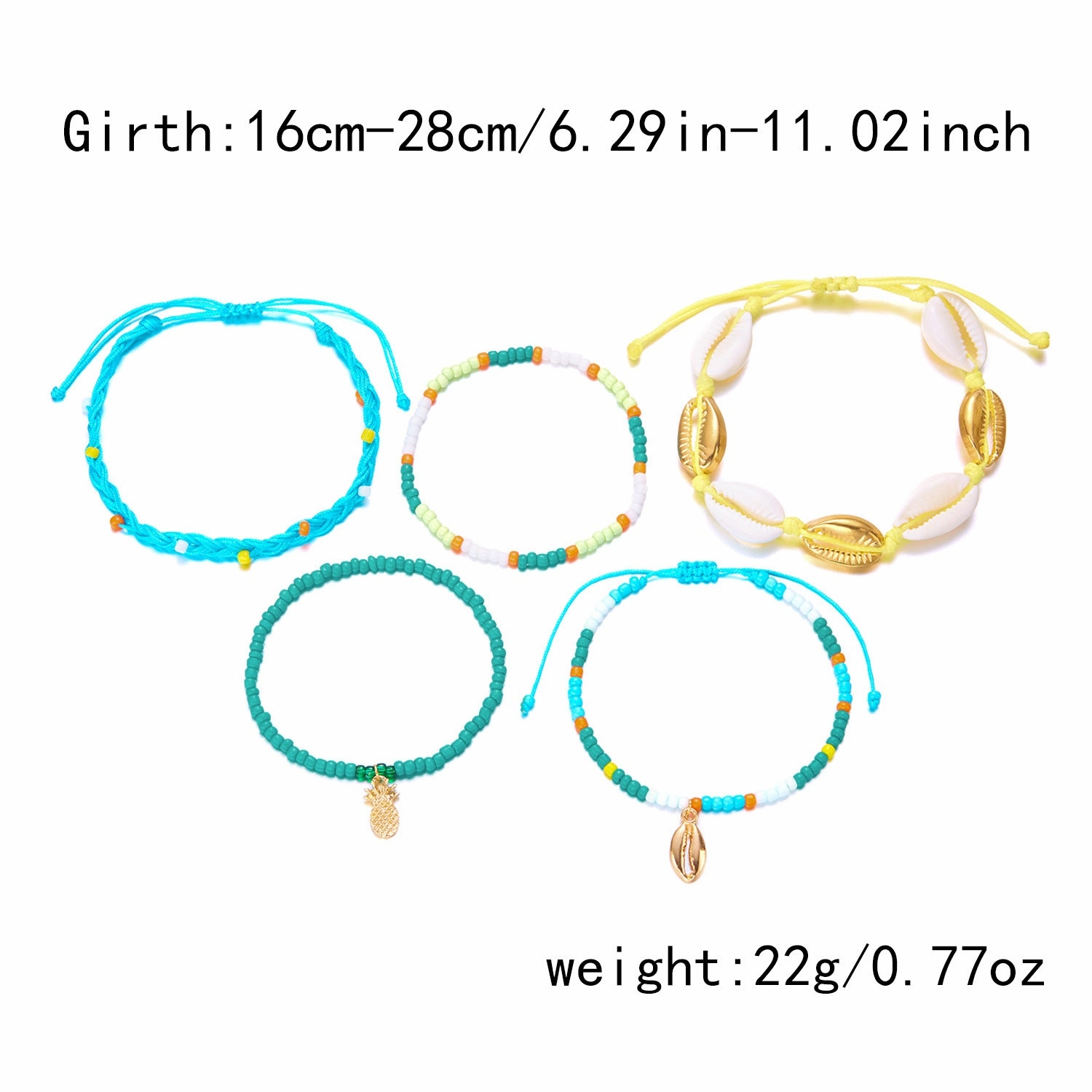 Wholesale Bohemian Starfish Beaded Shell Bracelet Evil Eye Bracelet Set