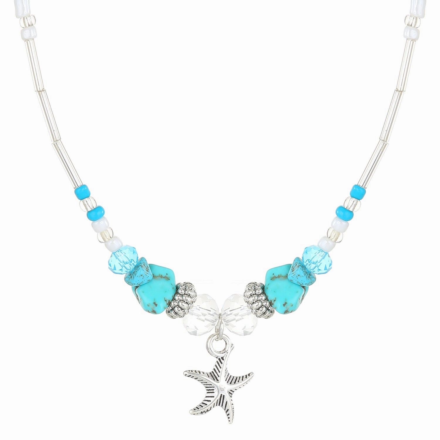 Wholesale Bohemian Starfish Creative Conch Beaded Shell Clavicle Chain