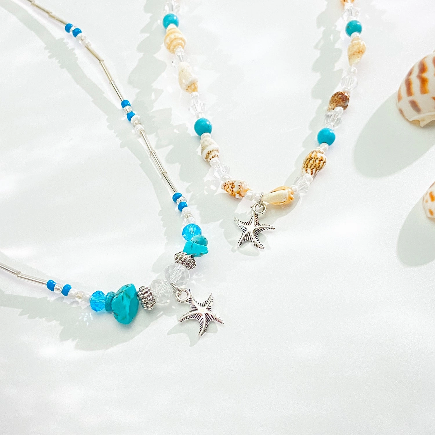 Wholesale Bohemian Starfish Creative Conch Beaded Shell Clavicle Chain