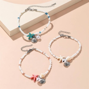 Wholesale Bohemian starfish shell conch rice bead bracelet summer