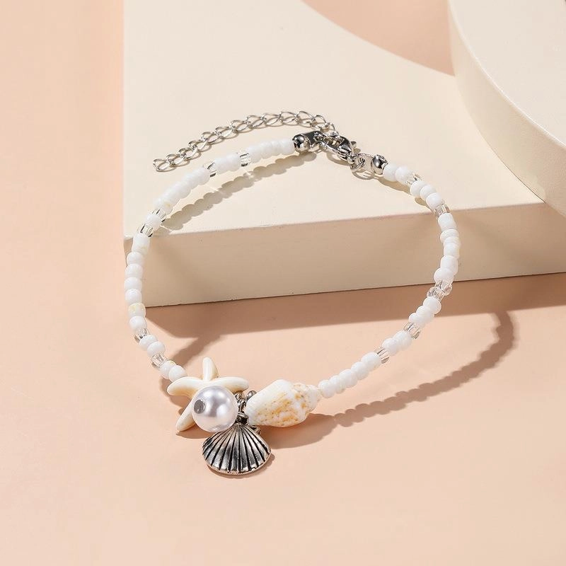 Wholesale Bohemian starfish shell conch rice bead bracelet summer
