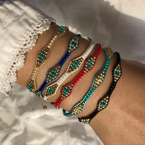 Wholesale Bohemian Style Friendship Bracelet Handmade Woven Rope Colorful Beaded Beaded Bracelet