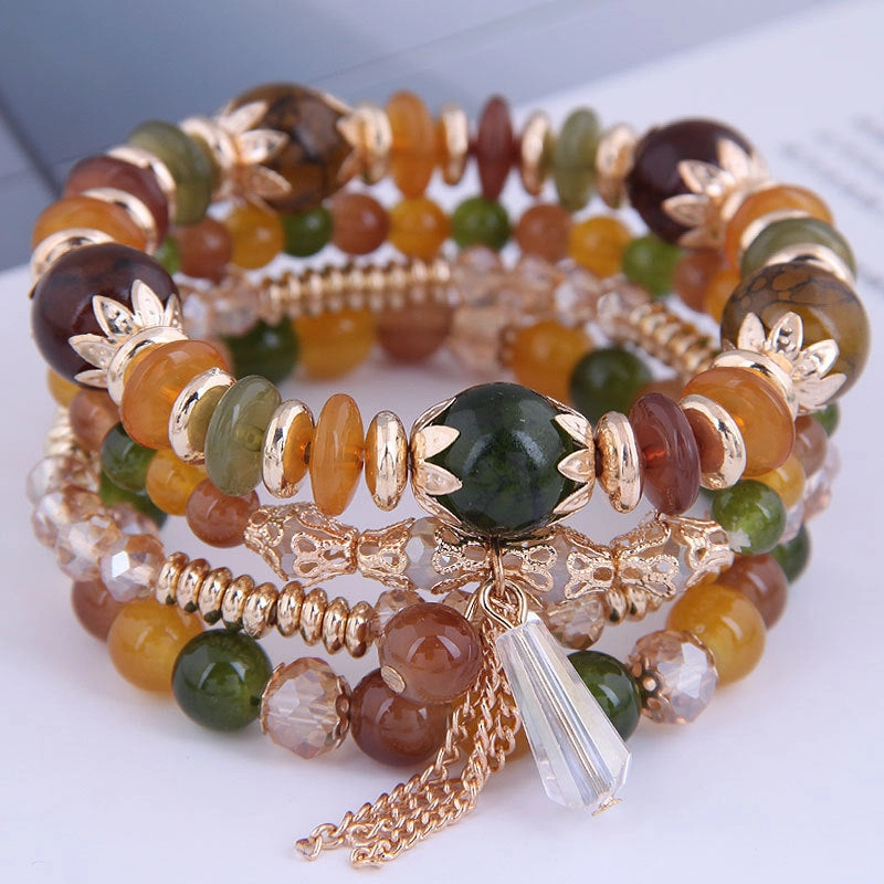 Wholesale Bohemian Tassel Braided Alloy Bracelet