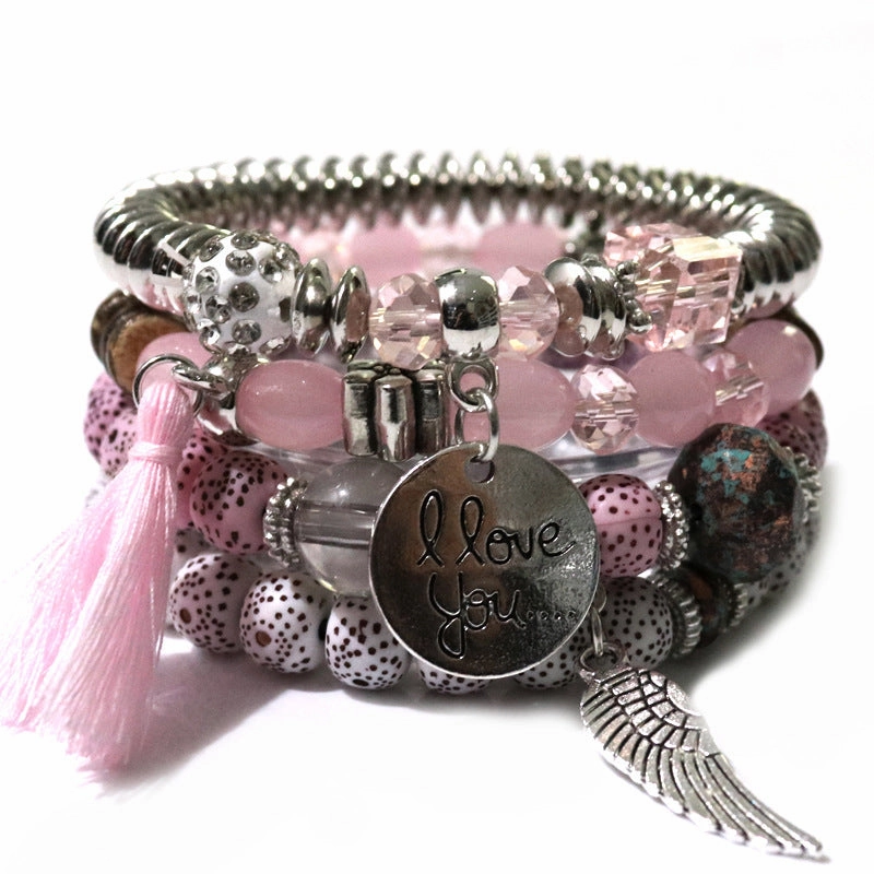 Wholesale Bohemian Tassel Multilayer Beaded Bracelet