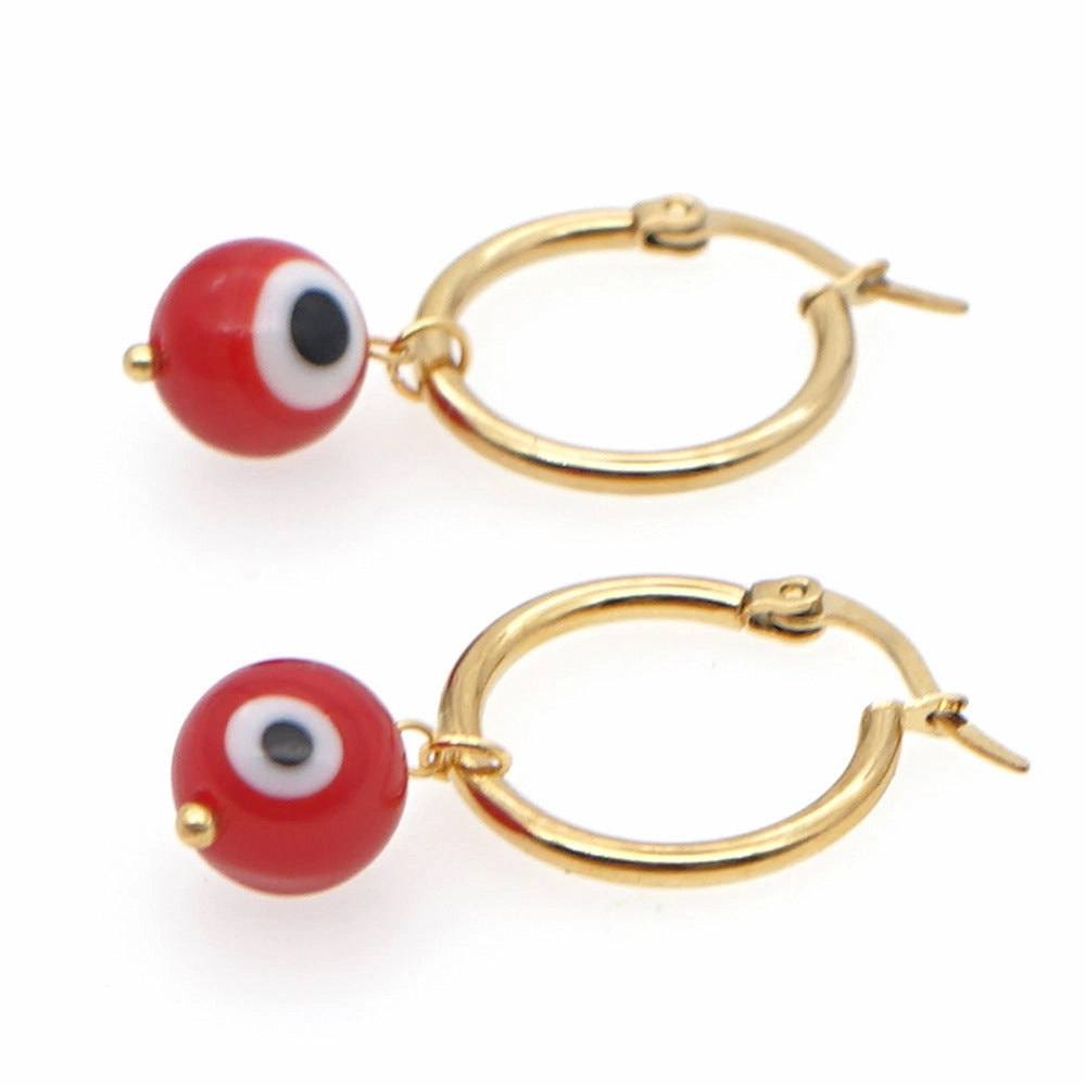 Wholesale Bohemian Turkish Blue Eyes Glass Earrings