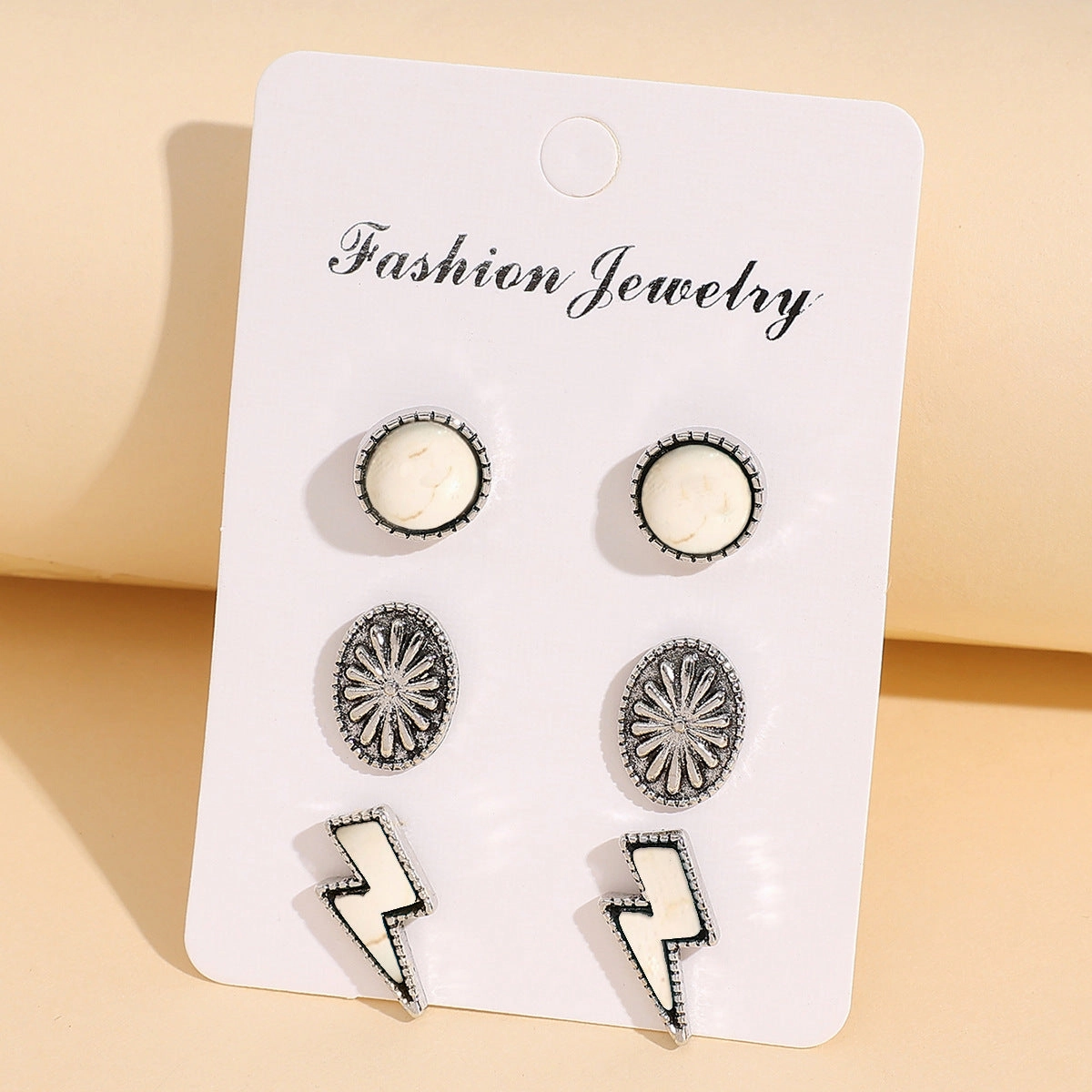 Wholesale Bohemian Turquoise Alloy Earrings Three-Piece Set