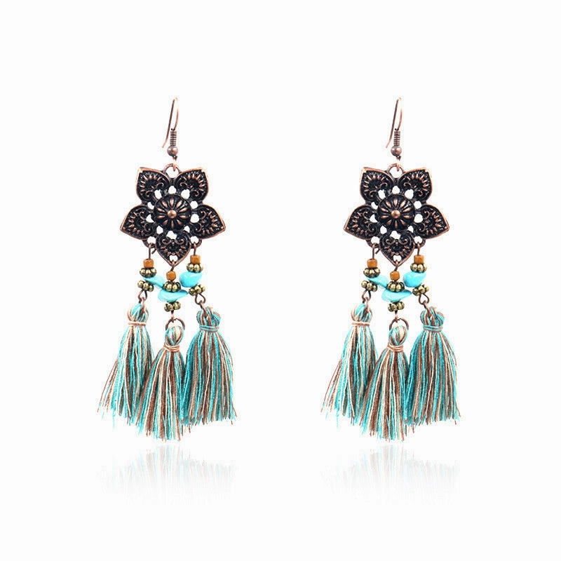 Wholesale Bohemian Turquoise Alloy Earrings