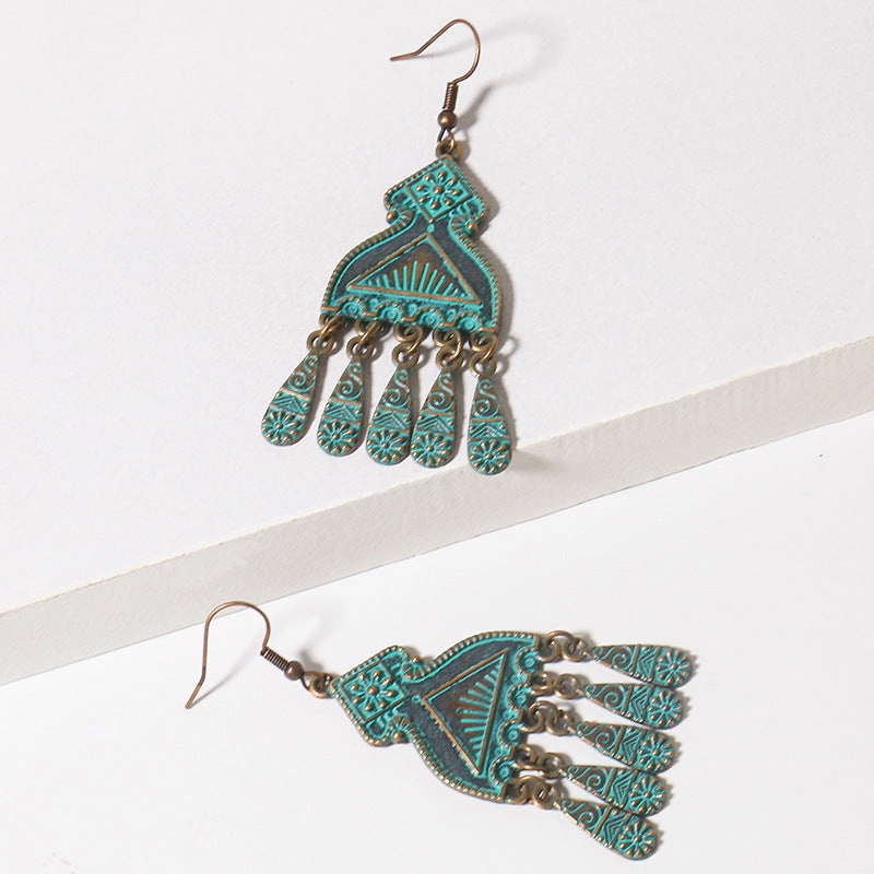 Wholesale Bohemian Turquoise Alloy Earrings