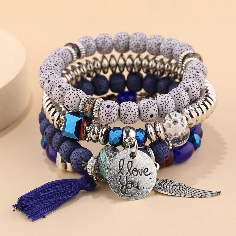 Wholesale Bohemian Turquoise Beaded Bracelet Set of 4
