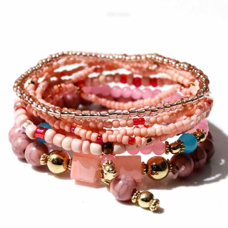 Wholesale Bohemian Turquoise Beads Layered Bracelet Set