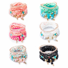 Wholesale Bohemian Turquoise Beads Layered Bracelet Set
