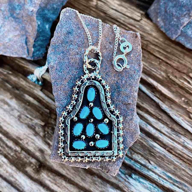 Wholesale Bohemian Turquoise Geometric Pendant Necklaces