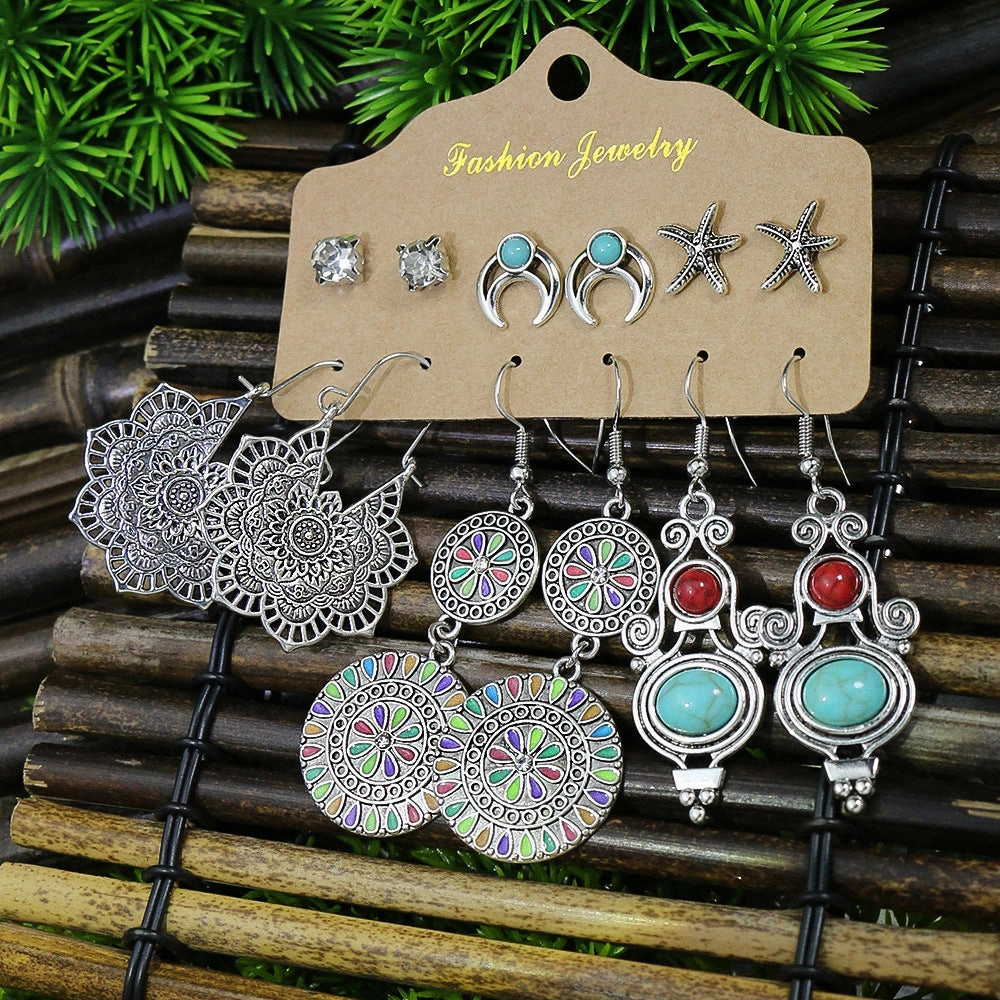 Wholesale Bohemian Vintage Ethnic Style Earrings Set