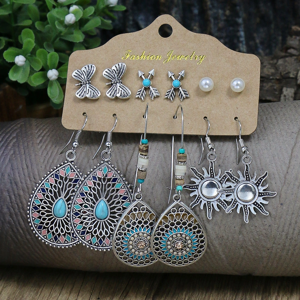 Wholesale Bohemian Vintage Ethnic Style Earrings Set