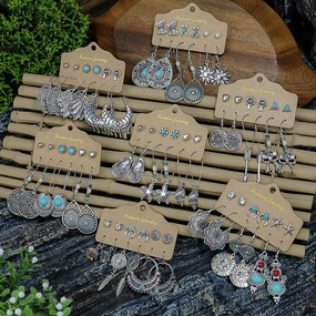 Wholesale Bohemian Vintage Ethnic Style Earrings Set