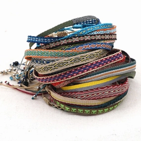 Wholesale Bohemian Vintage Floral Ribbon Bracelet