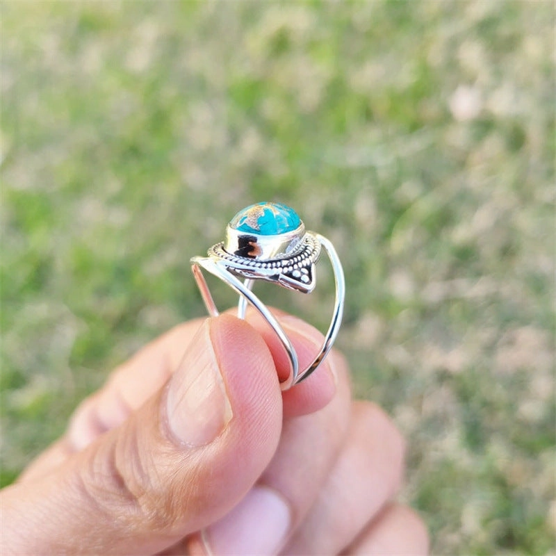 Wholesale Bohemian Vintage Turquoise Alloy Rings