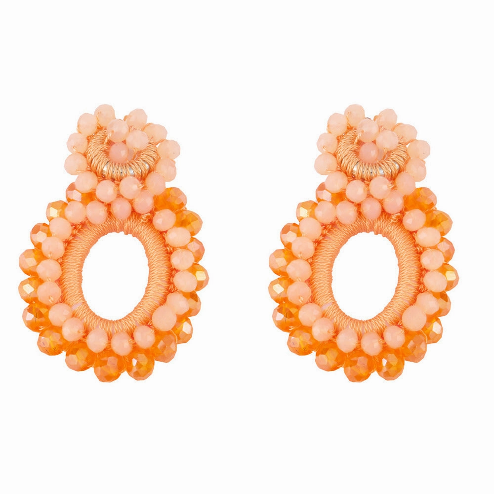 Wholesale Bohemian Waterdrop Rice Bead Earrings