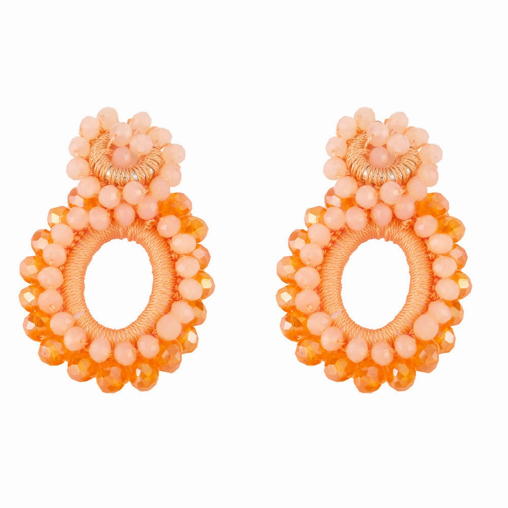 Wholesale Bohemian Waterdrop Rice Bead Earrings