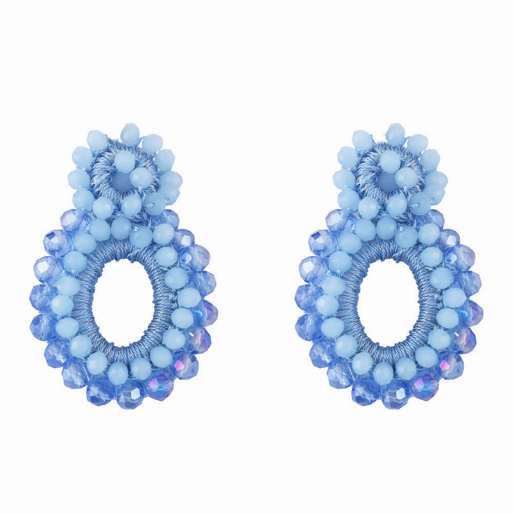 Wholesale Bohemian Waterdrop Rice Bead Earrings