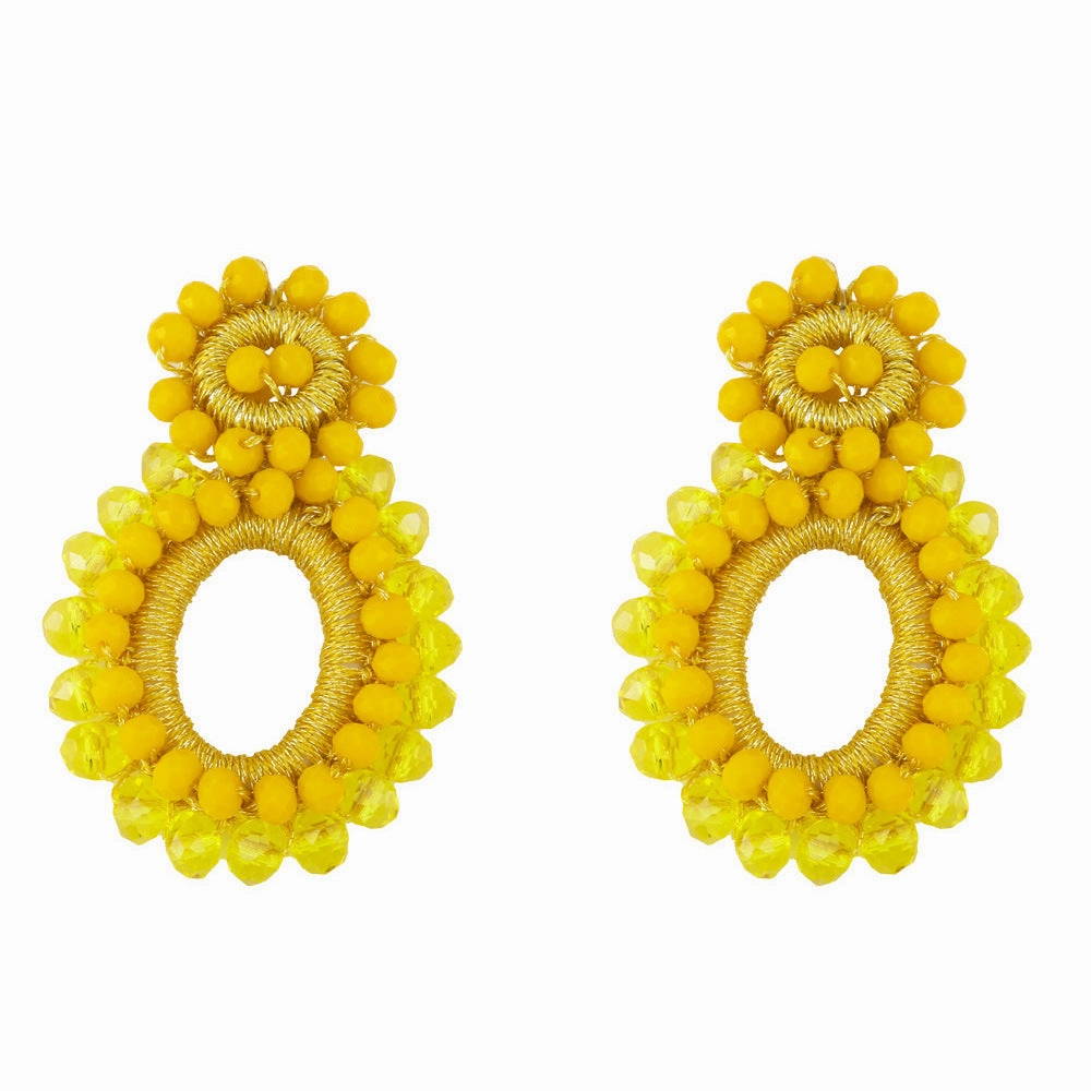 Wholesale Bohemian Waterdrop Rice Bead Earrings