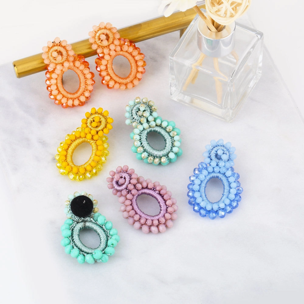 Wholesale Bohemian Waterdrop Rice Bead Earrings