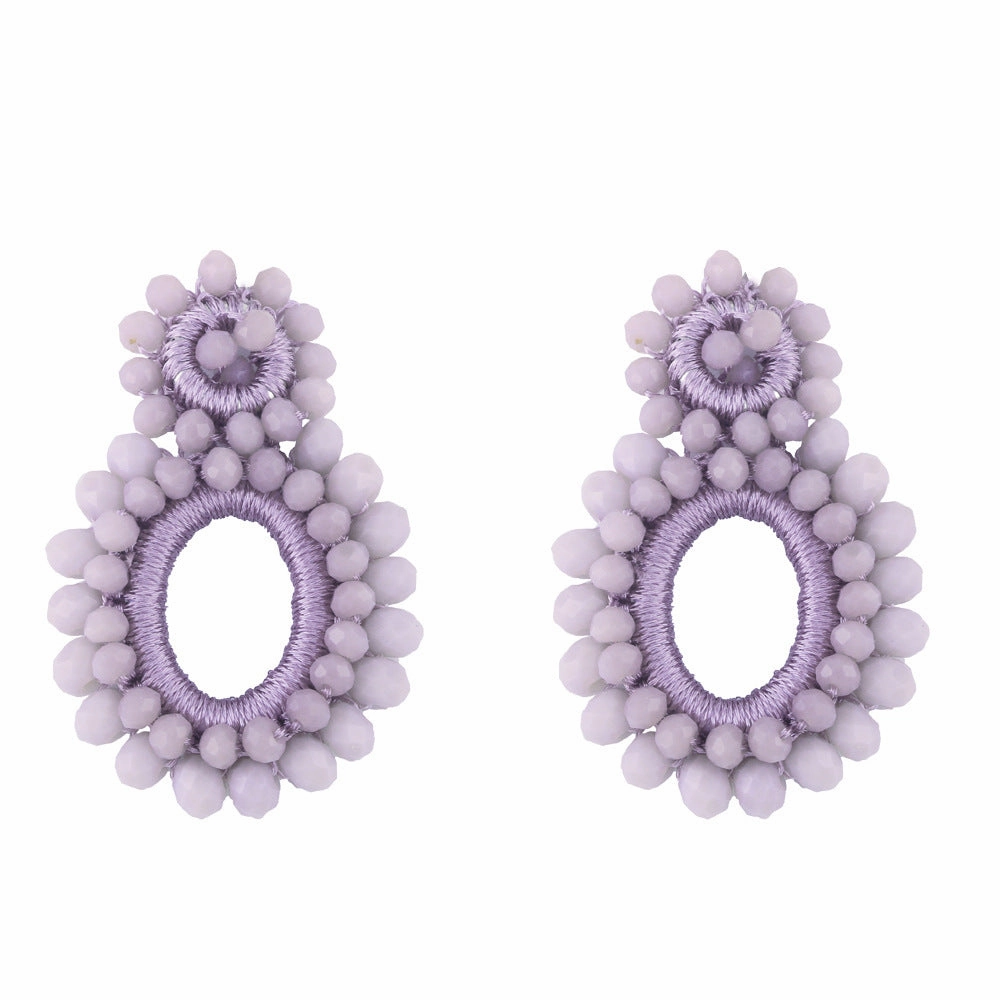 Wholesale Bohemian Waterdrop Rice Bead Earrings